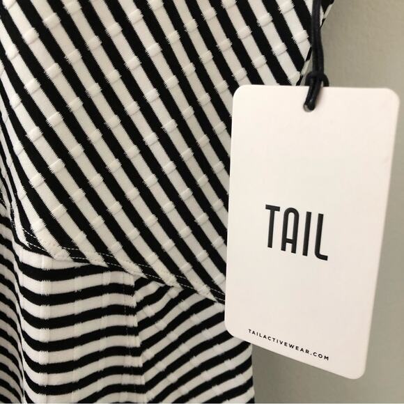Tail Activewear Stripe V Neck Dress with Cross Over Panel NEW - Picture 6 of 7